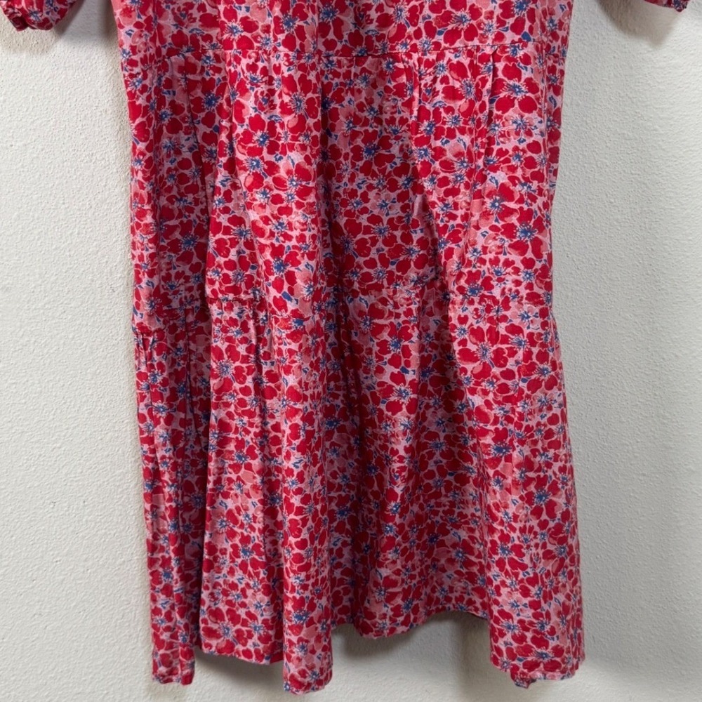 XIRENA Dolly Silk Cotton Mini Dress Ditsy Floral Short Puff Sleeves Semi Sheer S - Picture 6 of 9